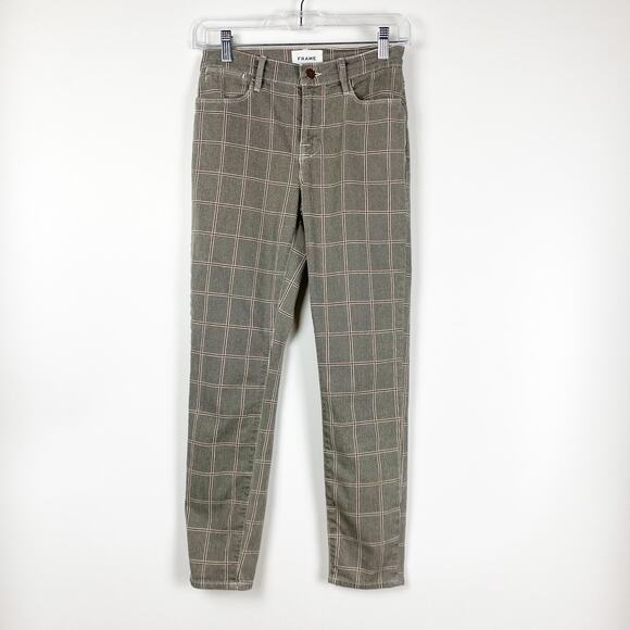 Frame Le High Skinny Crop Jean Window Pane Plaid Pants Womens Size 25 - Picture 3 of 11